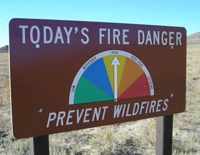 fire danger sign