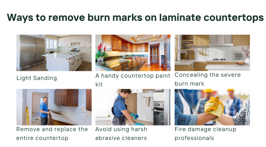 Ways to remove burn marks on laminate countertops