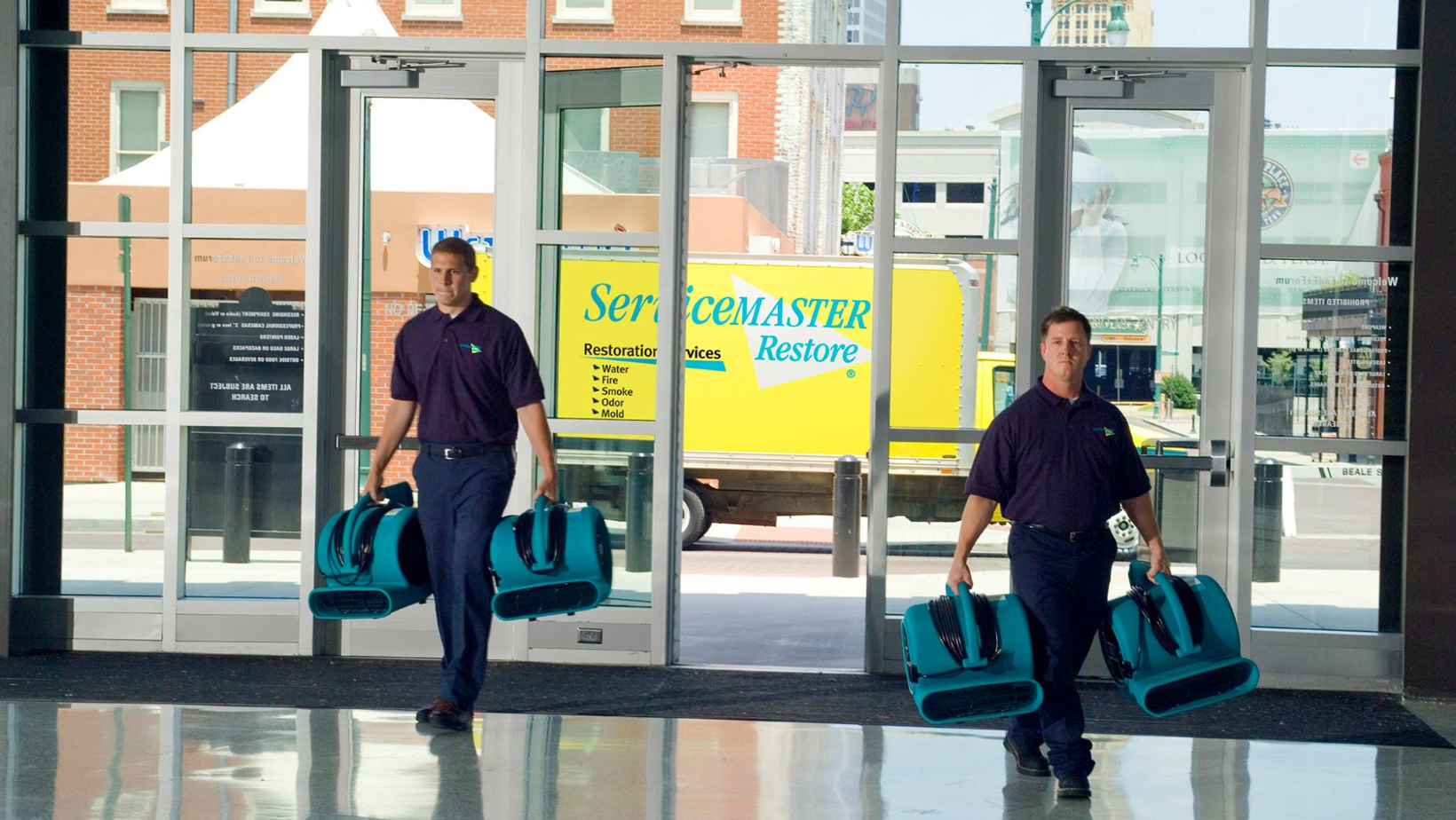 ServiceMaster professional water damage restoration team